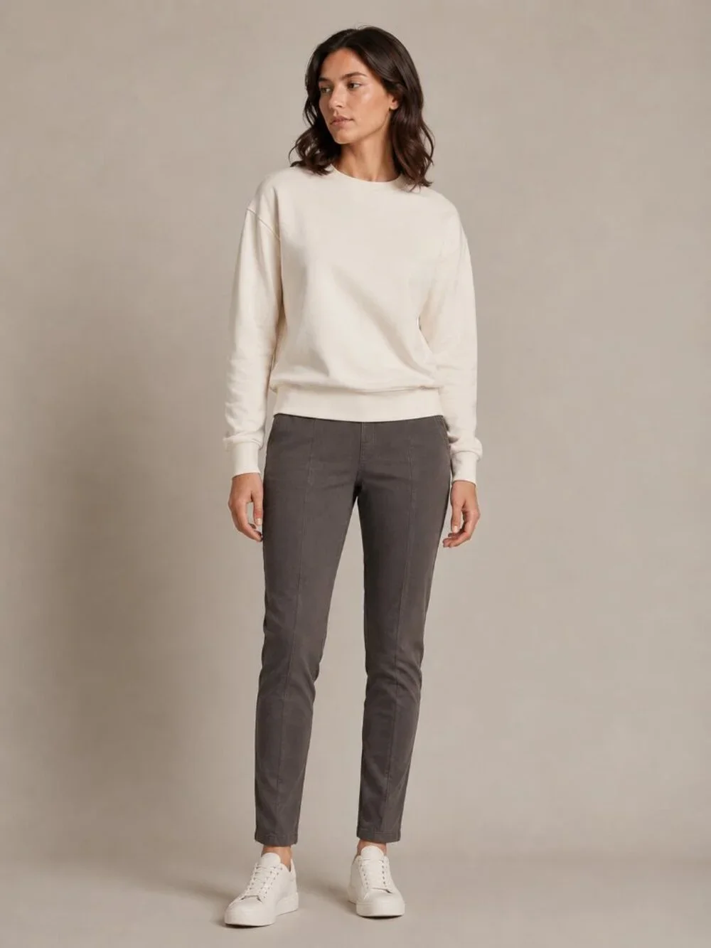 Tory Burch Casual Legging Pants Washed Gray Zip Hem Stretch Skinny Size 29
